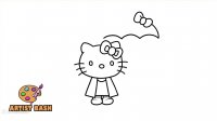 آموزش نقاشی Hello Kitty - نقاشی هلو کیتی - نقاشی کودکانه - آموزش گام به گام