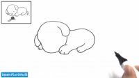 آموزش نقاشی سگ کوچولو که خوابیده آروم