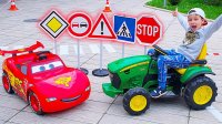 ماشین سواری کودکانه پسرانه - یاد دادن چراغ راهنمایی به ماشین مک کویین بزرگ اسباب بازی
