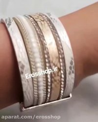 دستبند اسپرت دخترانه و زنانه چرمی سواروسکی erosshop.ir