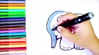 آموزش نقاشی حیوانات _ نقاشی زیبای فیل برای کودکان