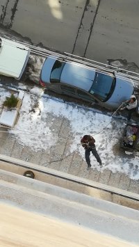 شوخی عجیب عابر با بندباز نمای ساختمان