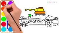 آموزش نقاشی کودکان : ماشین پلیس 2