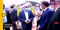 حضور رییس جمهور فرانسه در محل حادثه بیروت
