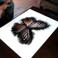 کشیدن پروانه با جوهر