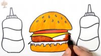آموزش نقاشی کودکانه - کلیپ نقاشی کشیدن همبرگر