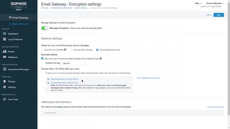 Sophos Email Encryption