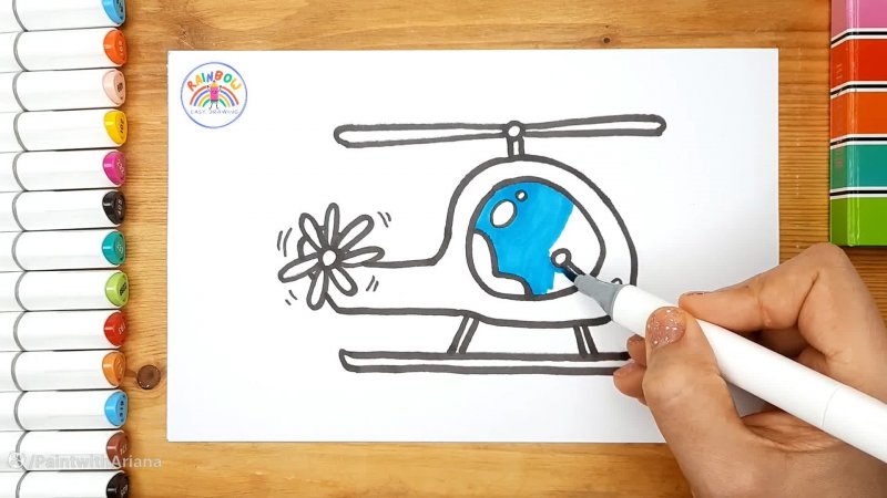 آموزش نقاشی هلیکوپتر کودک - آموزش نقاشی کودکان - نقاشی ساده کودک