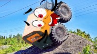 کلیپ کارتونی ماشین های افرود با چرخ های غول پیکر در سخت ترین شرایط