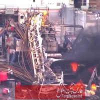 انفجار و آتش سوزی در یک سکوی نفتی در آمریکا