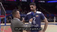 صحبت‌های میلاد عبادی‌پور کاپیتان و دریافت‌کننده قدرتی تیم ملی والیبال ایران پس از پیروزی مقابل آمریکا در مصاحبه با والیبال ورلد
