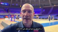 صحبت‌های روبرتو پیاتزا سرمربی تیم ملی والیبال ایران پس از تمرین توپی در سالن اصلی مسابقات