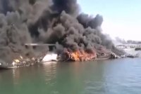 آتش سوزی در بزرگترین اسکله صیادی کشور