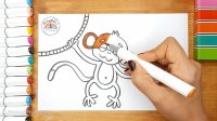 آموزش نقاشی میمون  - آموزش نقاشی کودکان - نقاشی آسان - نقاشی کودک