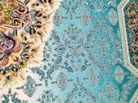 فرش کاشان فرش هالیدی آبی فرش مارکت 1200 شانه