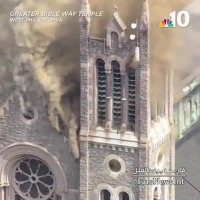 کلیسای 115 ساله فیلادلفیا در آتش سوخت