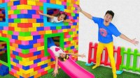 کارتون ساشا - ساخت خانه با لگوهای رنگی