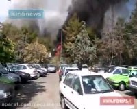 ویدیو از آتش سوزی در نمایشگاه بین المللی تهران