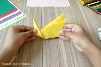 آموزش گام به گام اوریگامی ساخت جعبه آب نبات به شکل قو