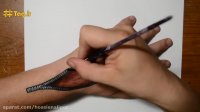 نقاشی بر روی دست طراحی زیپ و زخم
