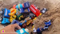 ماشین بازی کودکان - بازی با بیل مکانیکی کامیون بزرگ زمینی کامیون جرثقیل