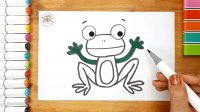 آموزش نقاشی قورباغه کودکان - آموزش نقاشی کودکان - نقاشی قورباغه برای کودکان