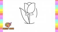 آموزش نقاشی گل لاله - نقاشی آسان و ساده - آموزش نقاشی برای کودکان و نوجوانان