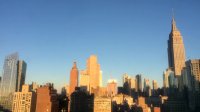 Manhattan New York sunrise time lapse over Empire State Building
