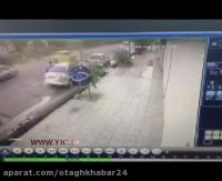 لحظه تصادف هولناک پراید با عابر پیاده