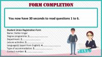 سوالات FORM COMPLETION لیسنینگ آزمون آیلتس