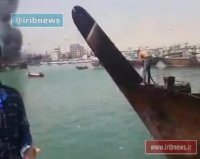 گزارشی ازحادثه آتش سوزی اسکله کنگان