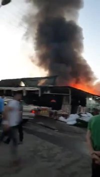 حریق در بازار گل امام رضا | 32 غرفه طعمه آتش شد