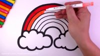 آموزش نقاشی کودکانه _ نقاشی بسیار زیبای رنگین کمان