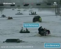 شهر دیکینسون ایالت تگزاس براثر طوفان هاروی زیر آب رفت