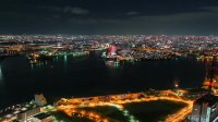 大阪の夜景 光輝く大都会 微速度撮影 Glittering Osaka City Night Time-lapse Japan