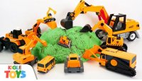 ماشین بازی ساده برای کودکان : ماشین های سنگین اسباب بازی و شکست هیولای ماسه ای