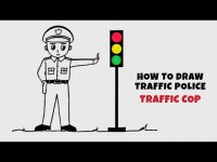 نقاشی پلیس راهنمایی و رانندگی کودکانه