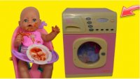 کارتون نی نی کوچولو دخترانه :: شستن لباس ها با ماشین لباسشویی اسباب بازی