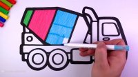 آموزش نقاشی کودکانه _ نقاشی کامیون با رنگ آمیزی