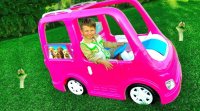 کارتون سنیا و ماشین صورتی پیک نیک : ماشین بازی کودکانه