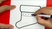 آموزش نقاشی جوراب بابانوئل مخصوص کریسمس