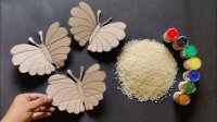 کاردستی زیبا و آسان با چیزهای دور ریختنی + برنج