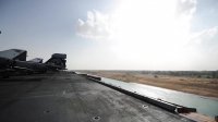 Aircraft Carrier Travels The Suez Canal • Time Lapse View