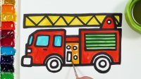 آموزش نقاشی - ماشین آتش نشانی برای کودکان