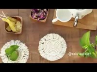 آموزش بافت زیر لیوانی مکرومه