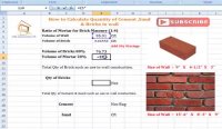 How to Calculate Quantity of Cement ,Sand & Bricks in wall