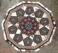 فرش گرد چرم و پوست