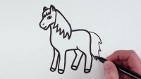 آموزش نقاشی به کودکان : نقاشی اسب کارتونی پونی
