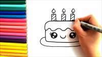 آموزش نقاشی کودکانه برای بچه ها _ نقاشی آسان کیک تولد
