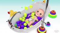 بازی انلاین کودکان مهدکودکی 3D Learn colors Baby doll bath time BALLOONS